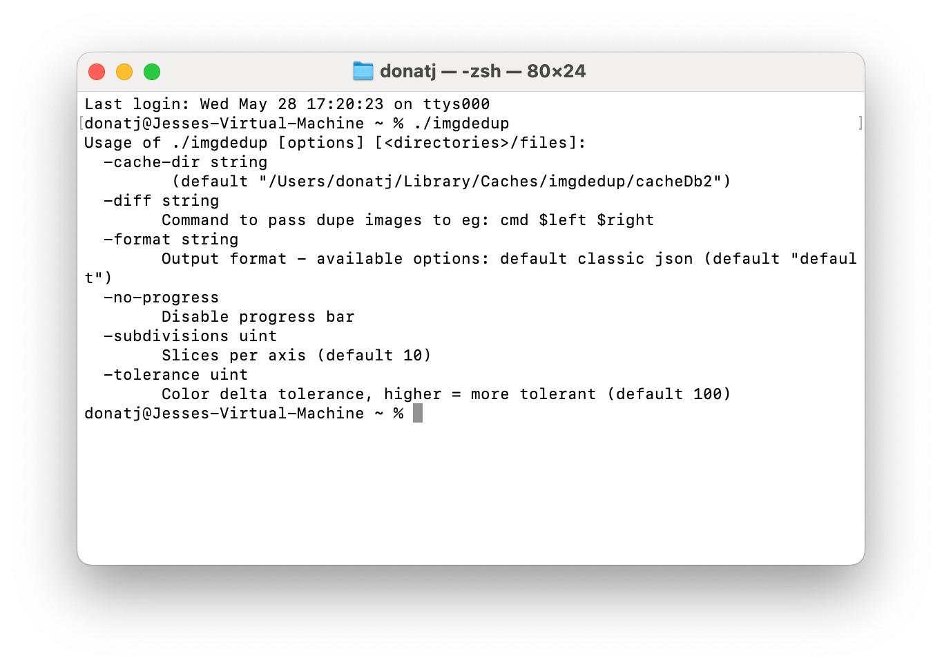Success! Terminal window showing the previous app that died in error is now a success